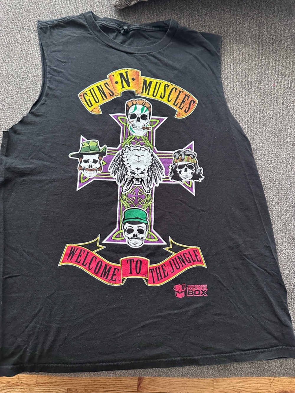 Predator Guns N' Muscles "Welcome to the Jungle" Black Graphic Muscle Tee